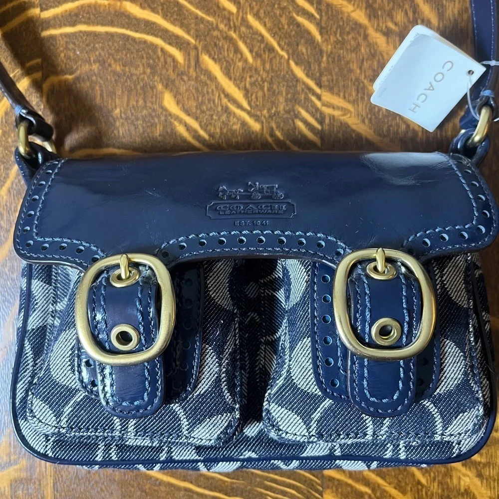 Coach NWT Rare Bleeker Signature Denim Jessie Swing Crossbody/Shoulder Bag